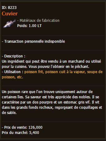 BDO poisson légendaire