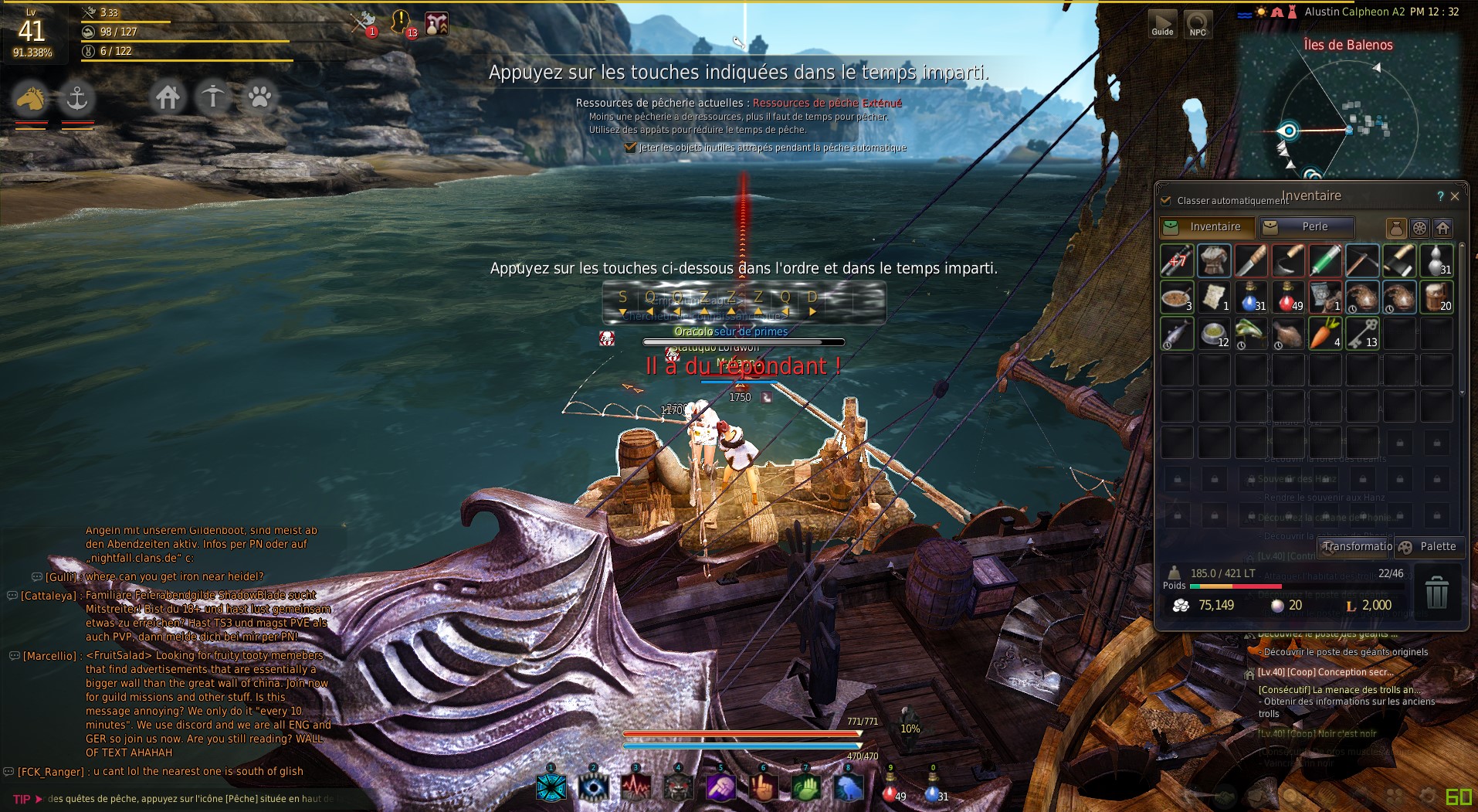 BDO tuto pêche QTE