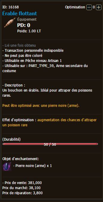 BDO tuto pêche Bouchon érable flottant